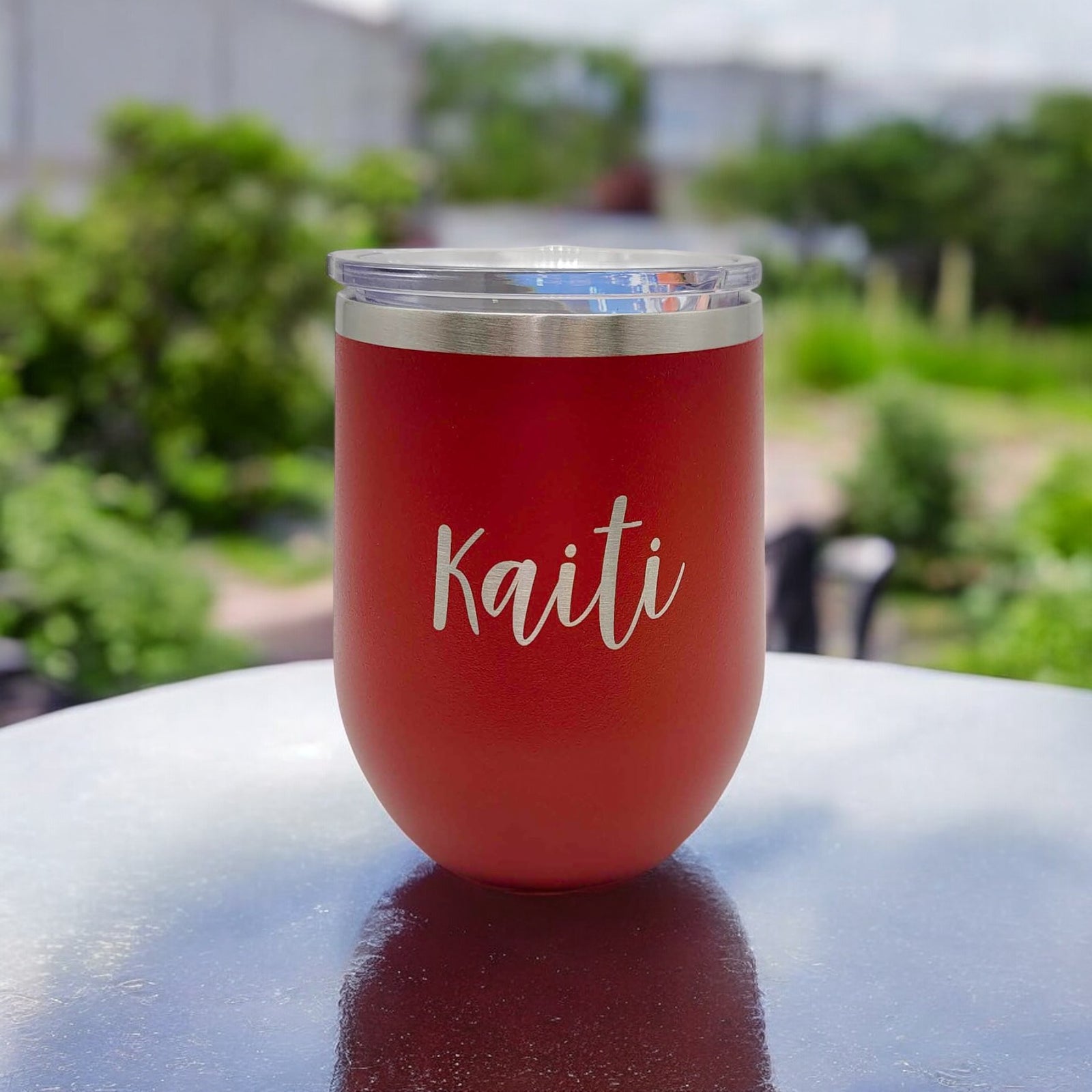 Personalized Engraved 12oz Red Wine Tumbler by Sunny Box