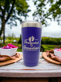 Promoted to Grandma Engraved 20oz Purple Tumbler by Sunny Box