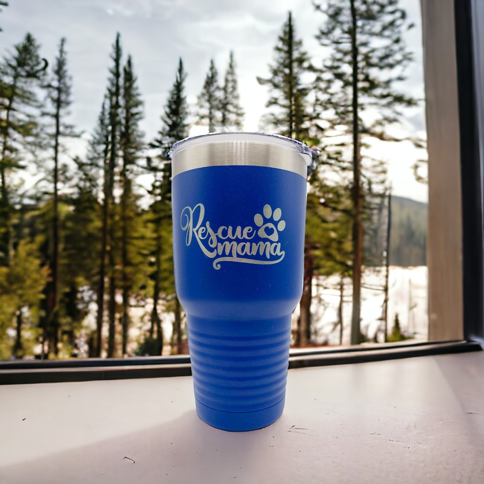 Rescue Mama Engraved 30oz Blue Tumbler by Sunny Box