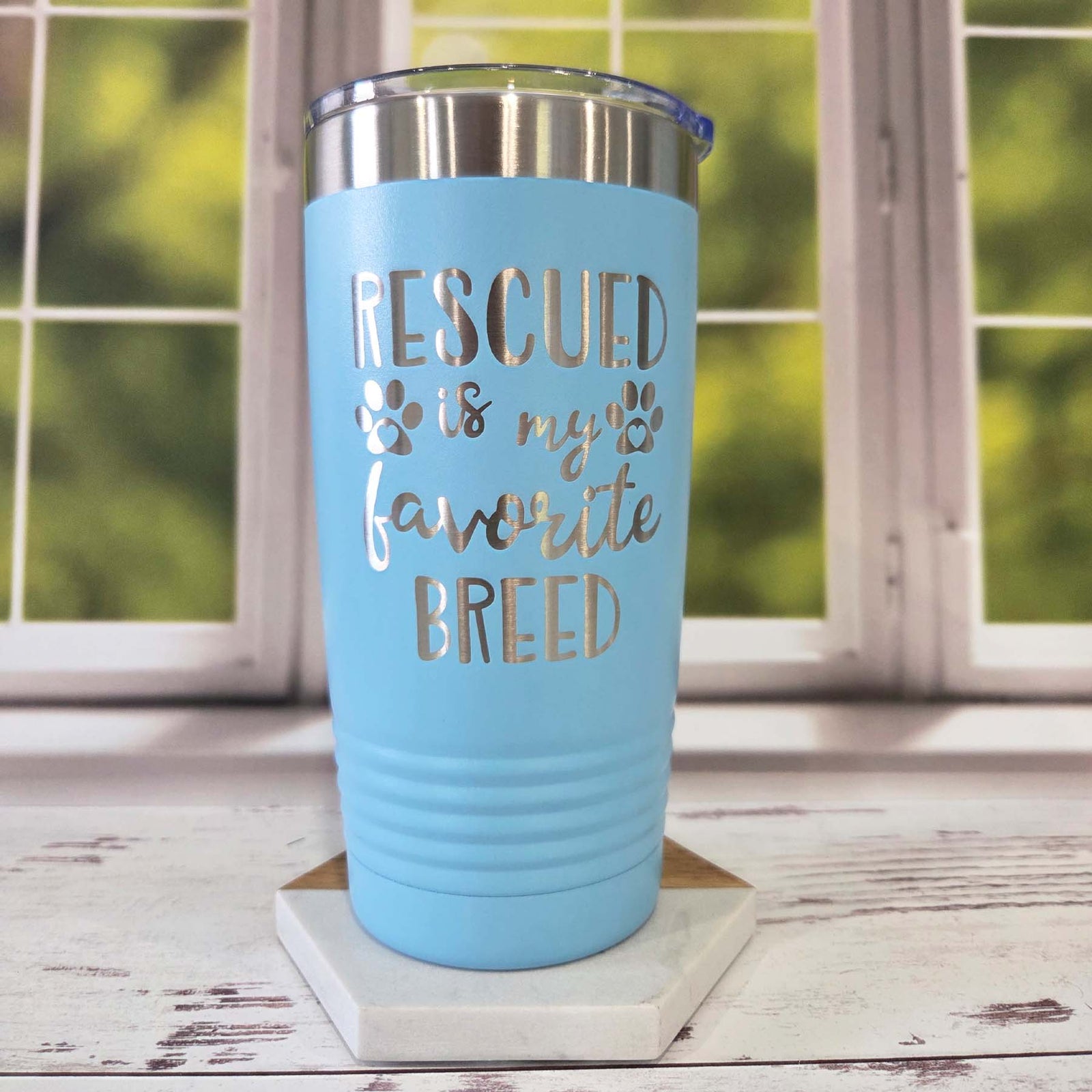 Rescued Is My Favorite Breed Engraved Polar Camel Tumbler