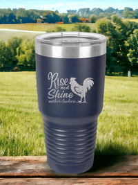 Rise and Shine Mother Cluckers Funny Farm Tumbler by Sunny Box