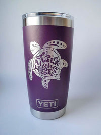 Sea Turtle Aloha Mandala - Engraved YETI Tumbler