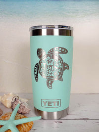 Sea Turtle Aloha Mandala - Engraved YETI Tumbler