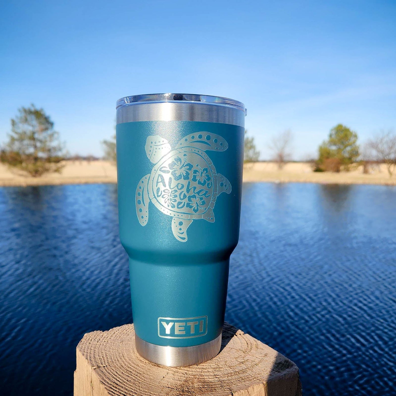 Sea Turtle Aloha Mandala - Engraved YETI Tumbler