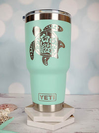 Sea Turtle Aloha Mandala - Engraved YETI Tumbler