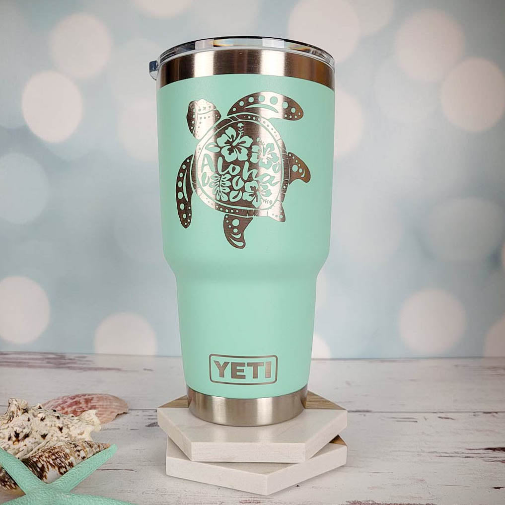 30 oz turtle tumblers Sea Turtle Aloha Mandala Custom Engraved YETI Tumbler – Sunny Box