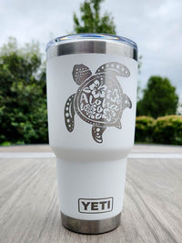 Sea Turtle Aloha Mandala - Engraved YETI Tumbler