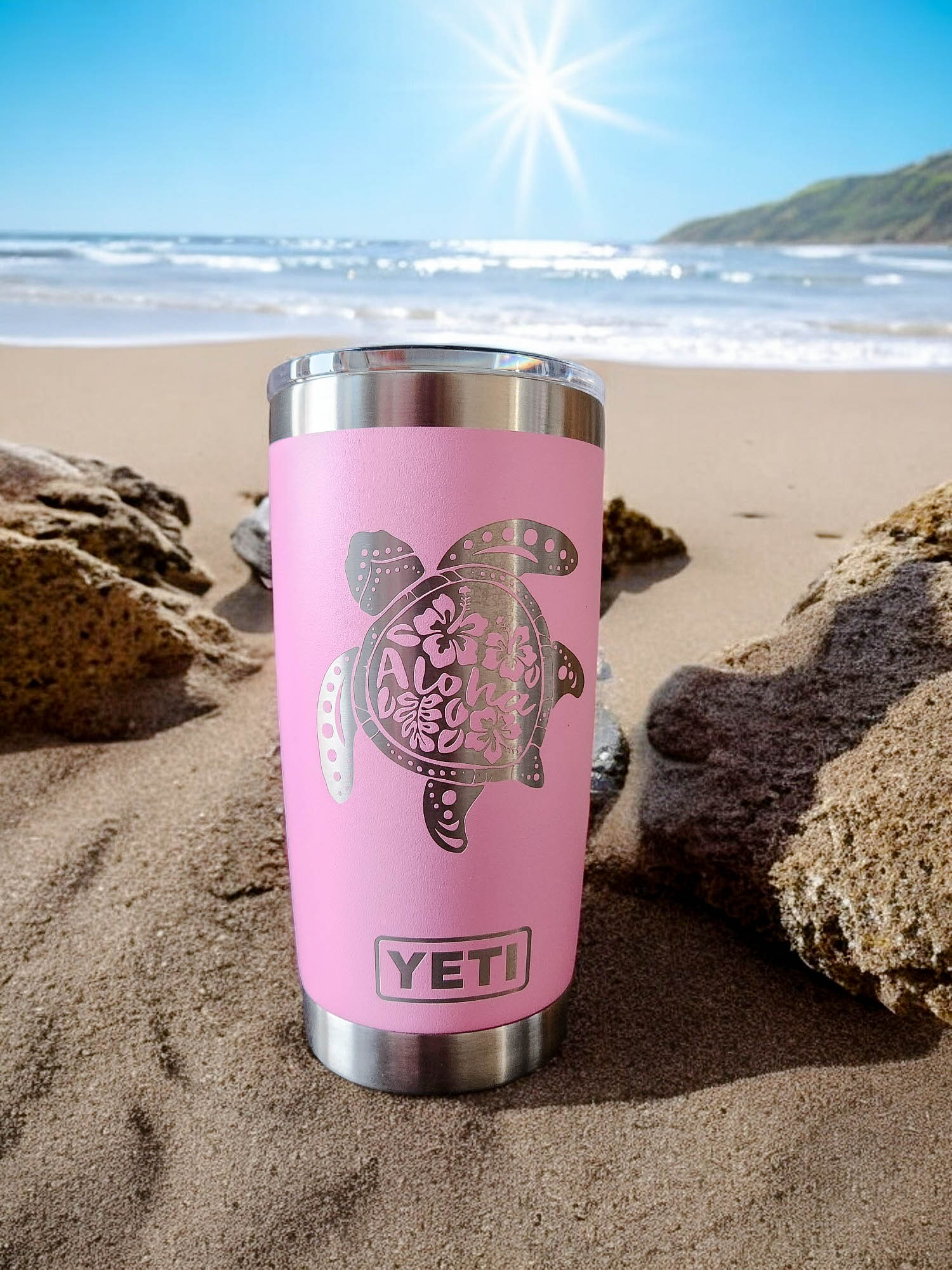 Sea Turtle Aloha Mandala - Engraved YETI Tumbler
