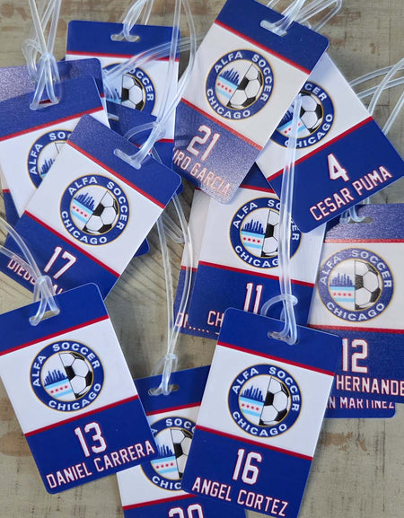 Team Logo Bag Tag - Custom Sports Bag Tag With Durable Strap