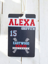 Custom Softball Team Sports Luggage Bag Tag