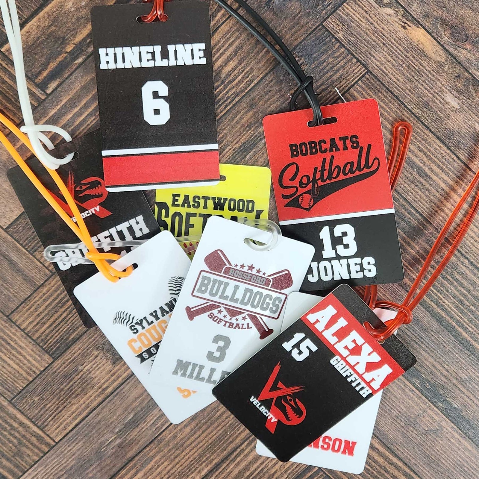 Team Logo Sports Bag Tag Double Sided