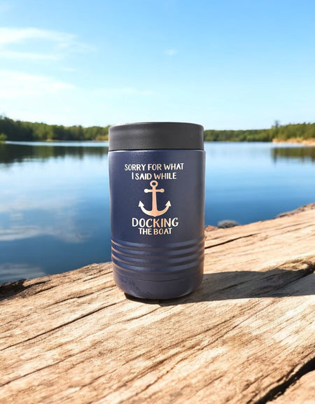 Sorry for What I Said While Docking the Boat - Polar Camel Can Cooler Navy by Sunny Box