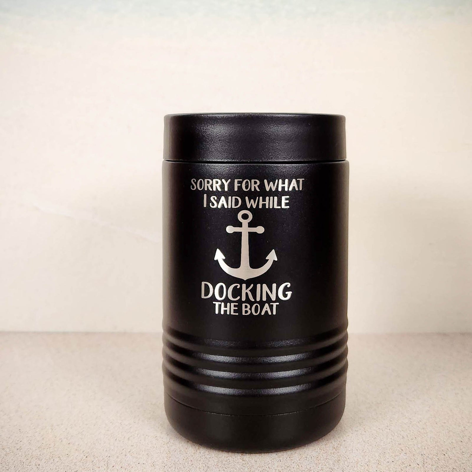 Sorry for What I Said While Docking the Boat - Polar Camel Can Cooler Black by Sunny Box