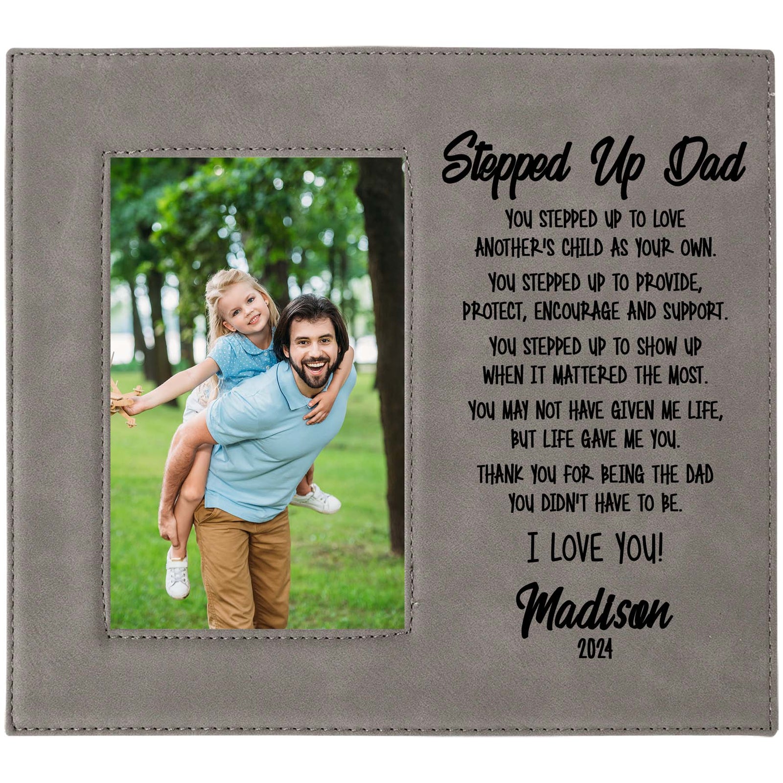Stepped Up Dad - Personalized Stepdad Picture Frame by Sunny Box