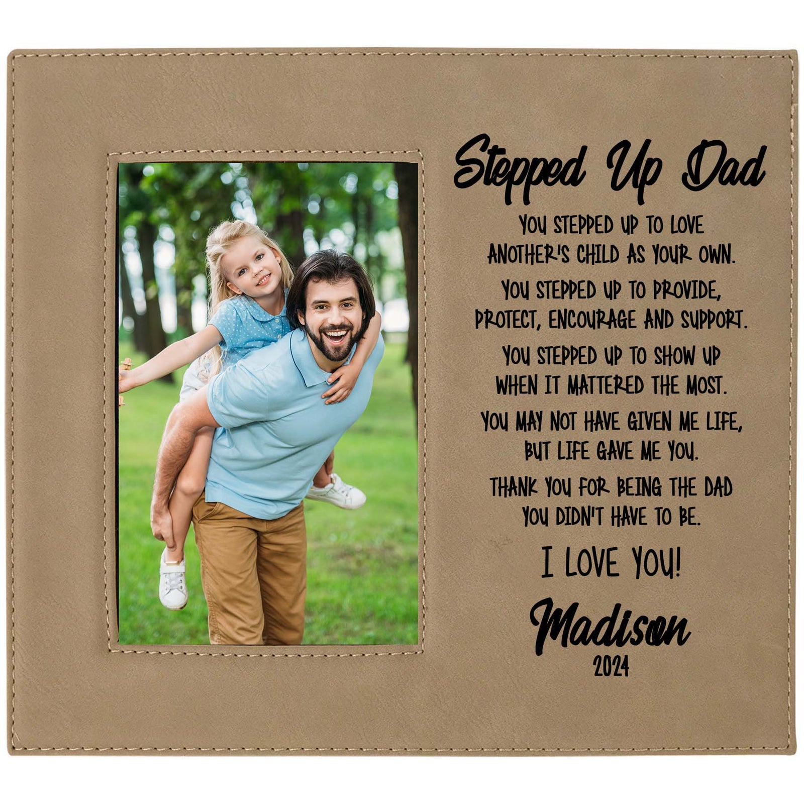 Stepped Up Dad - Personalized Stepdad Picture Frame by Sunny Box