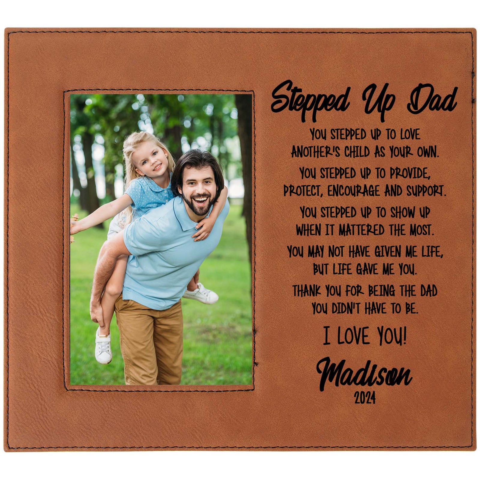 Stepped Up Dad - Personalized Stepdad Picture Frame by Sunny Box