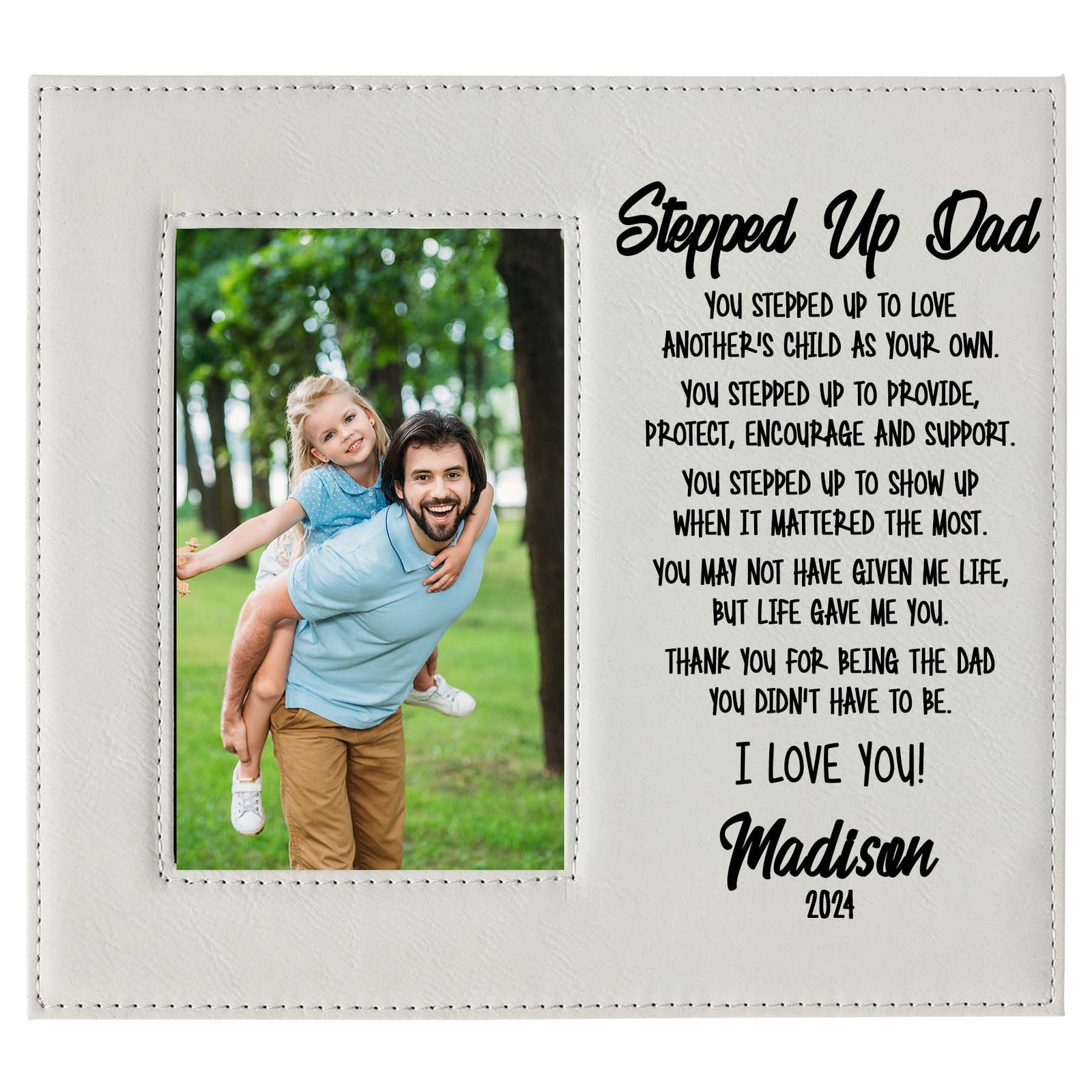 Stepped Up Dad - Personalized Stepdad Picture Frame by Sunny Box