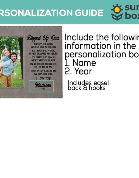 Stepped Up Dad Leatherette Wide Picture Frame