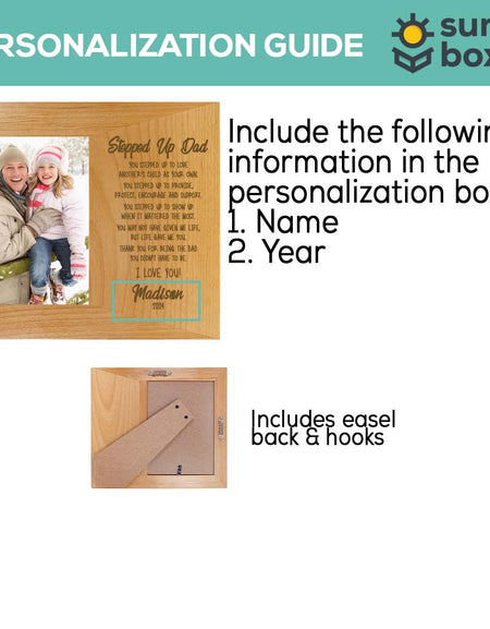 Stepped Up Dad Wood Wide Picture Frame