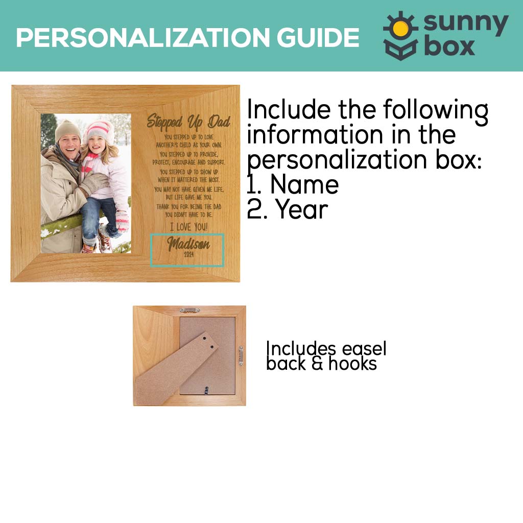 Stepped Up Dad Wood Wide Picture Frame