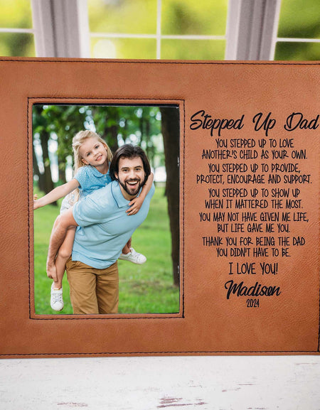Stepped Up Dad - Personalized Stepdad Picture Frame by Sunny Box