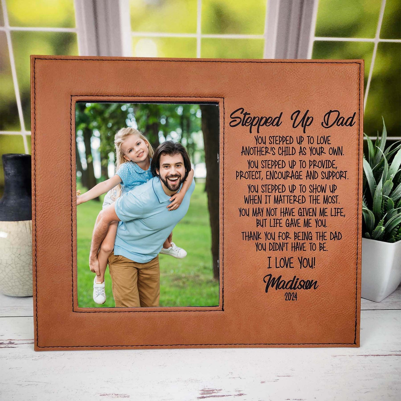 Stepped Up Dad - Personalized Stepdad Picture Frame by Sunny Box