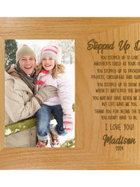 Stepped Up Dad Wood Wide Picture Frame