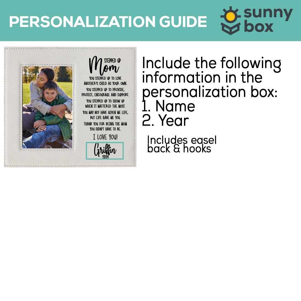 Stepped Up Mom Leatherette Wide Picture Frame