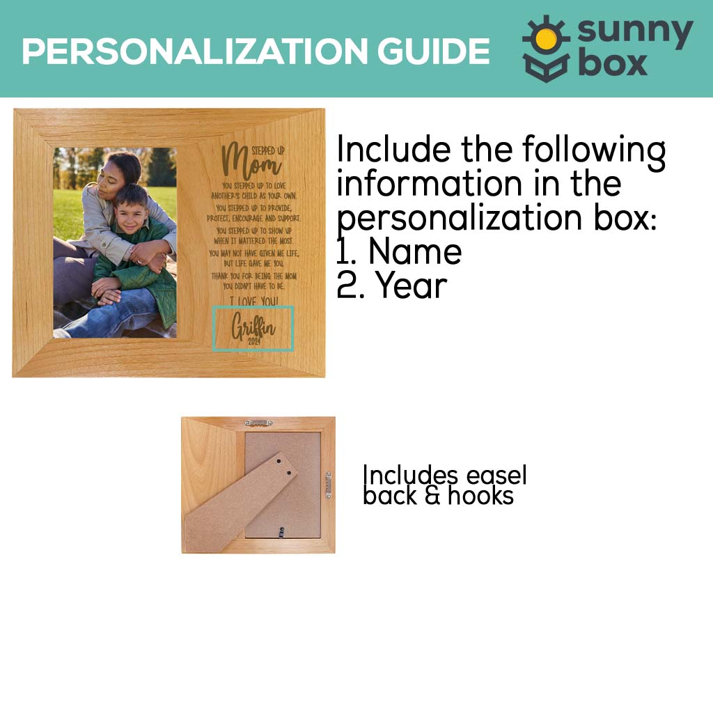 Stepped Up Mom Wood Wide Picture Frame