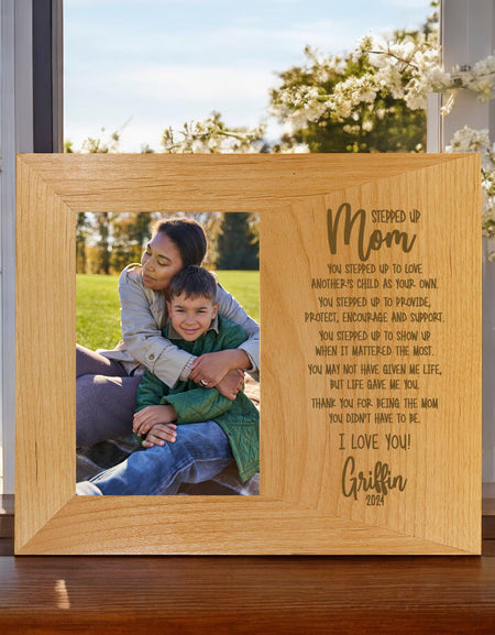 Stepped Up Mom Custom Engraved Picture Frame for Step Mom by Sunny Box
