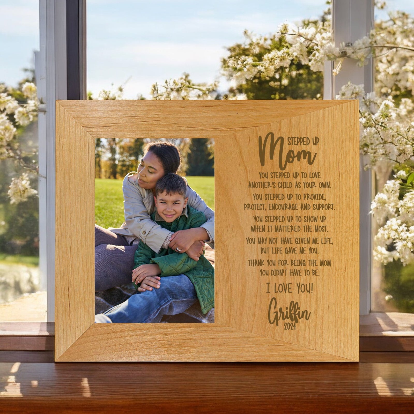 Stepped Up Mom Custom Engraved Picture Frame for Step Mom by Sunny Box
