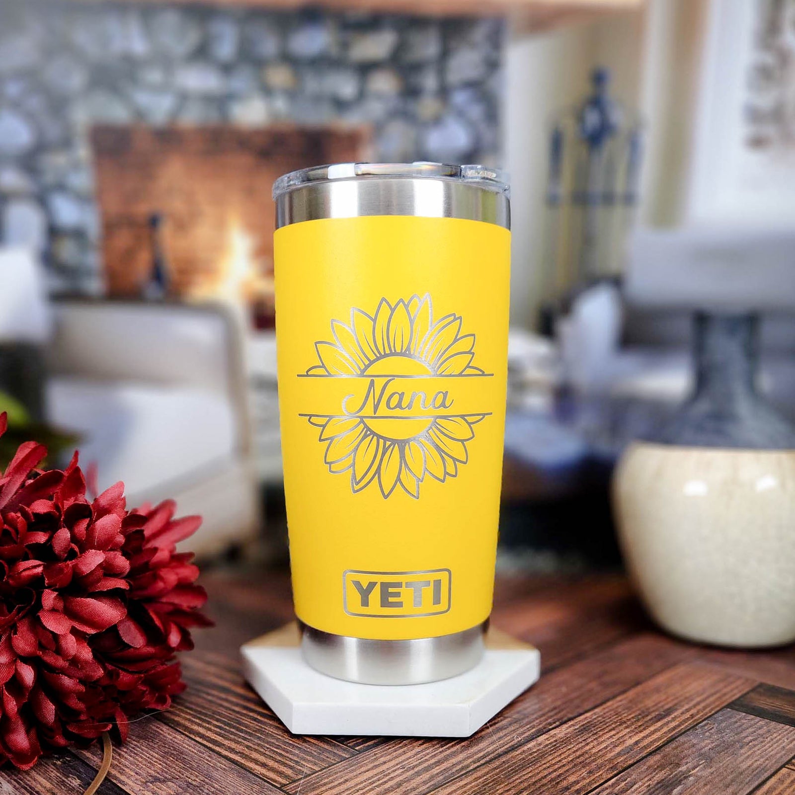 Sunflower Personalized Engraved YETI Tumbler