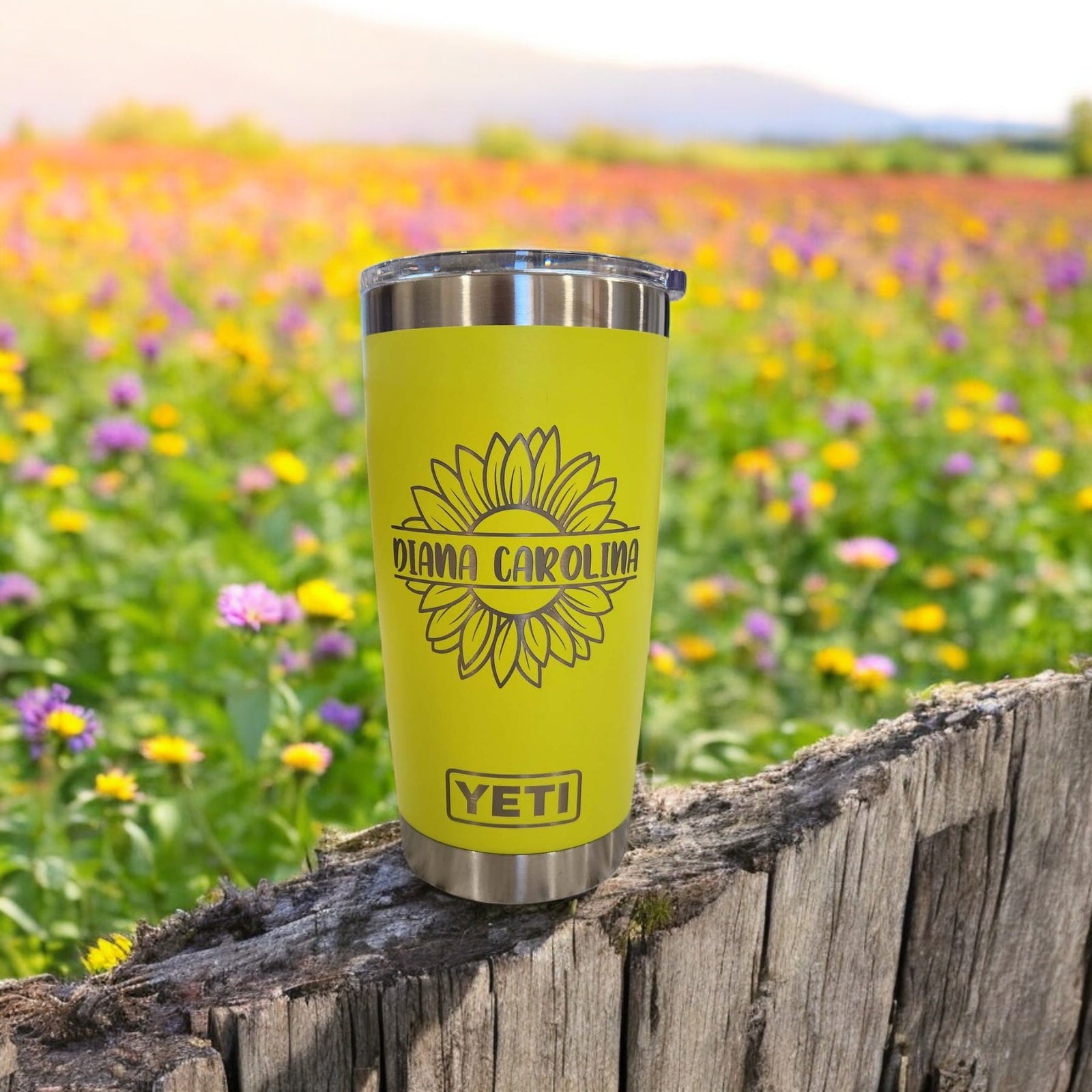 Sunflower Personalized Engraved YETI Tumbler