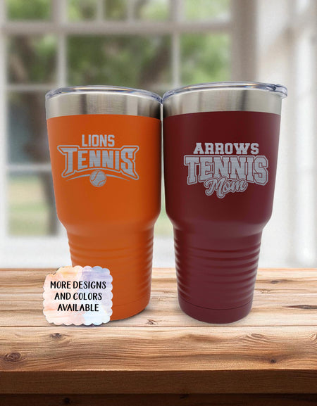 Tennis School Mascot - Engraved Polar Camel Tumbler or Water Bottle