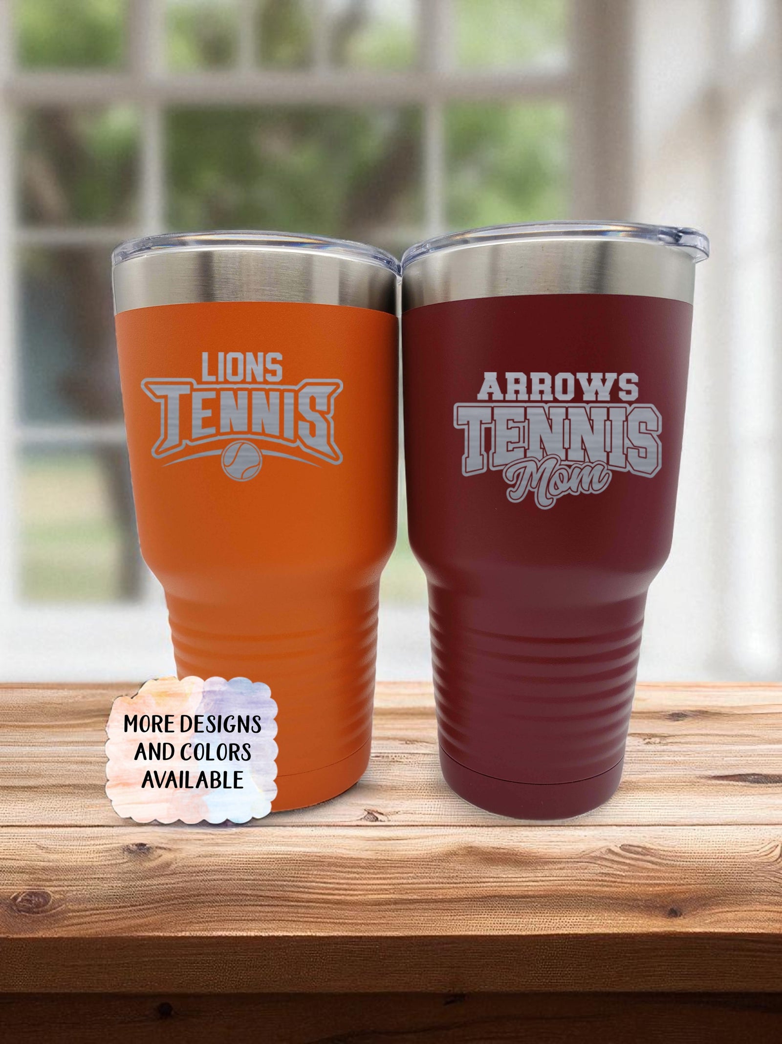 Tennis School Mascot - Engraved Polar Camel Tumbler or Water Bottle