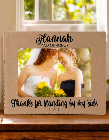 Thanks for Standing By My Side - Bridesmaid/Maid of Honor Leatherette Picture Frame