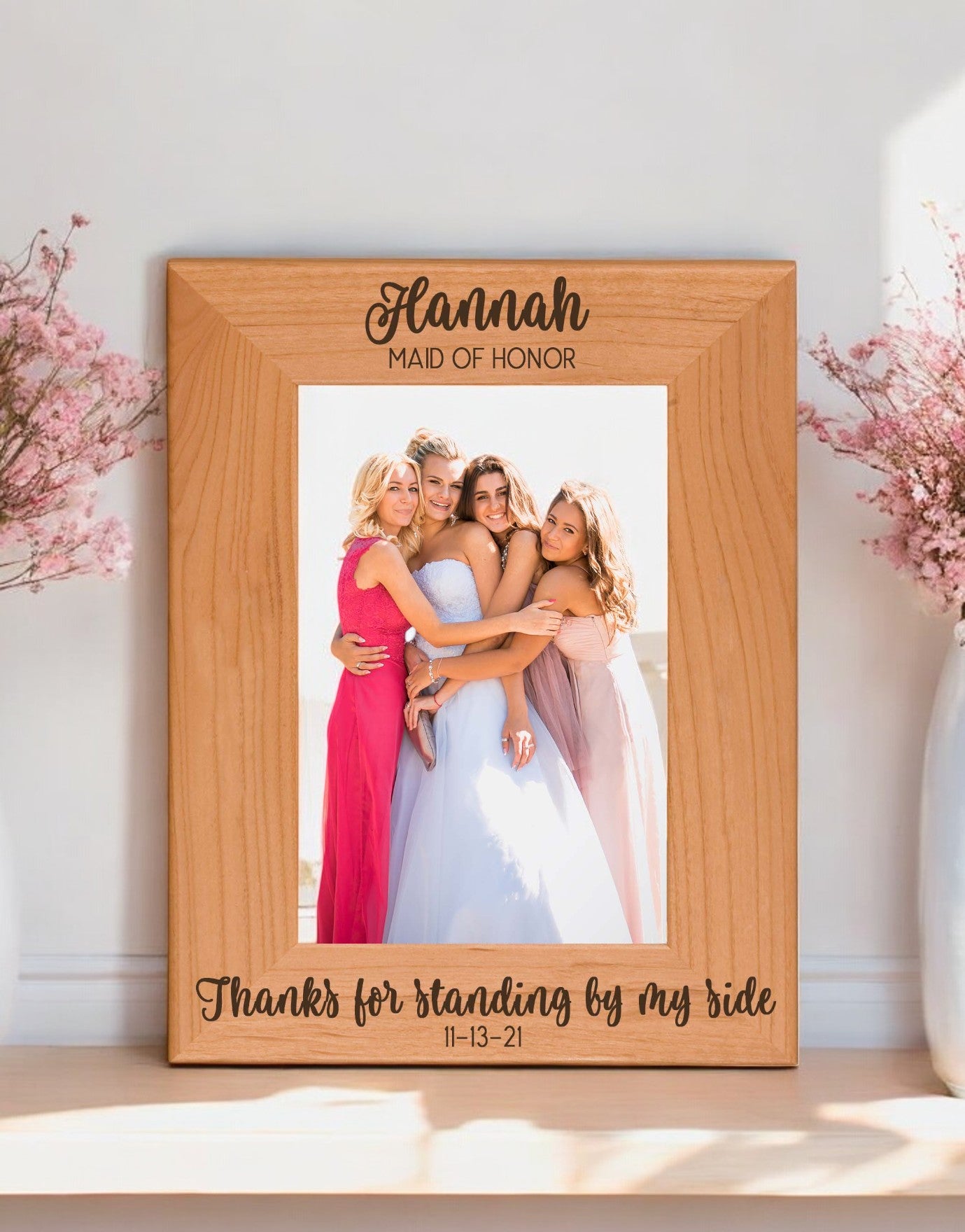 Thanks for Standing By My Side - Engraved Bridesmaid Maid of Honor Picture Frame by Sunny Box