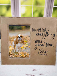 Pet Memorial Thanks for Everything I Had a great time engraved custom personalized picture frame - Sunny Box