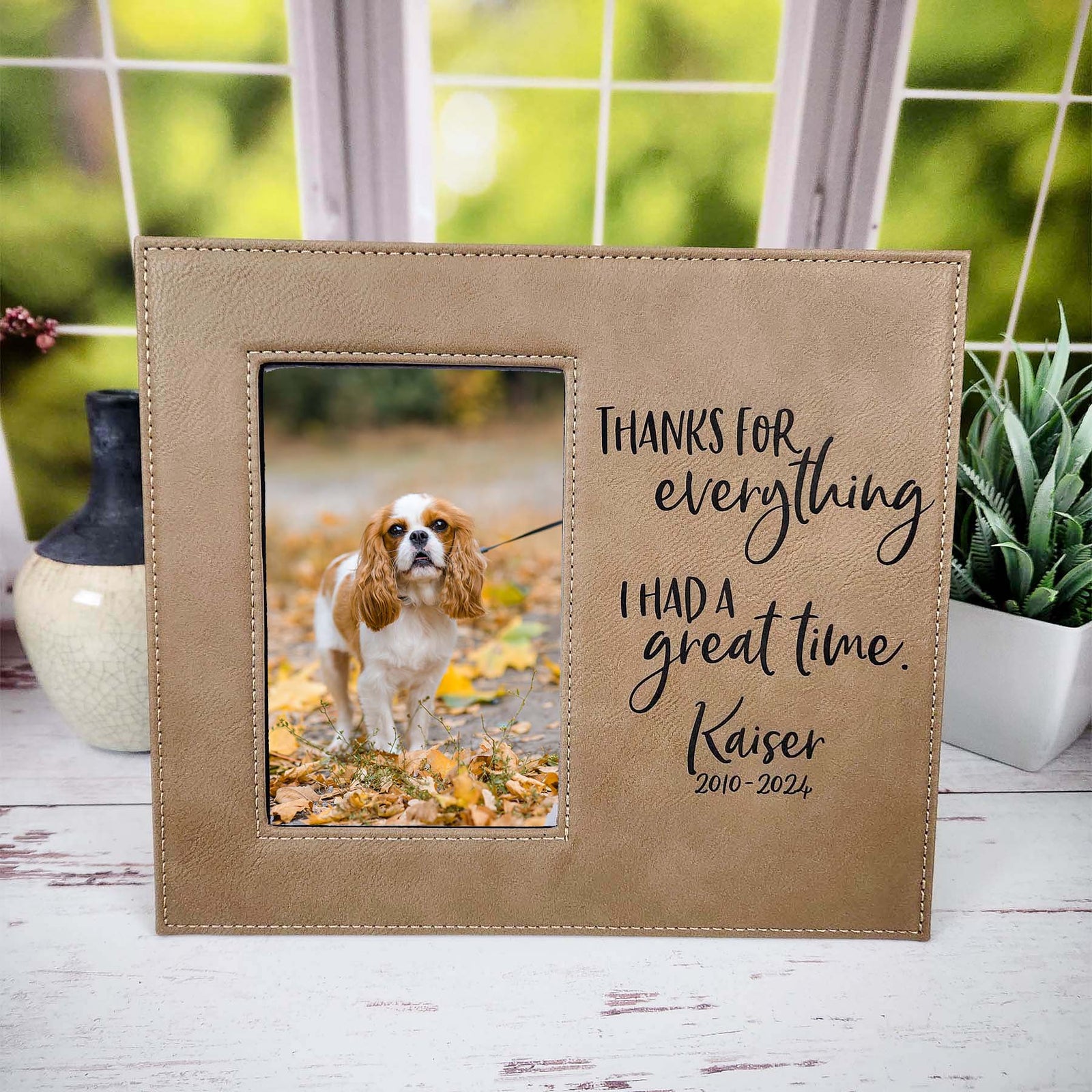 Pet Memorial Thanks for Everything I Had a great time engraved custom personalized picture frame - Sunny Box