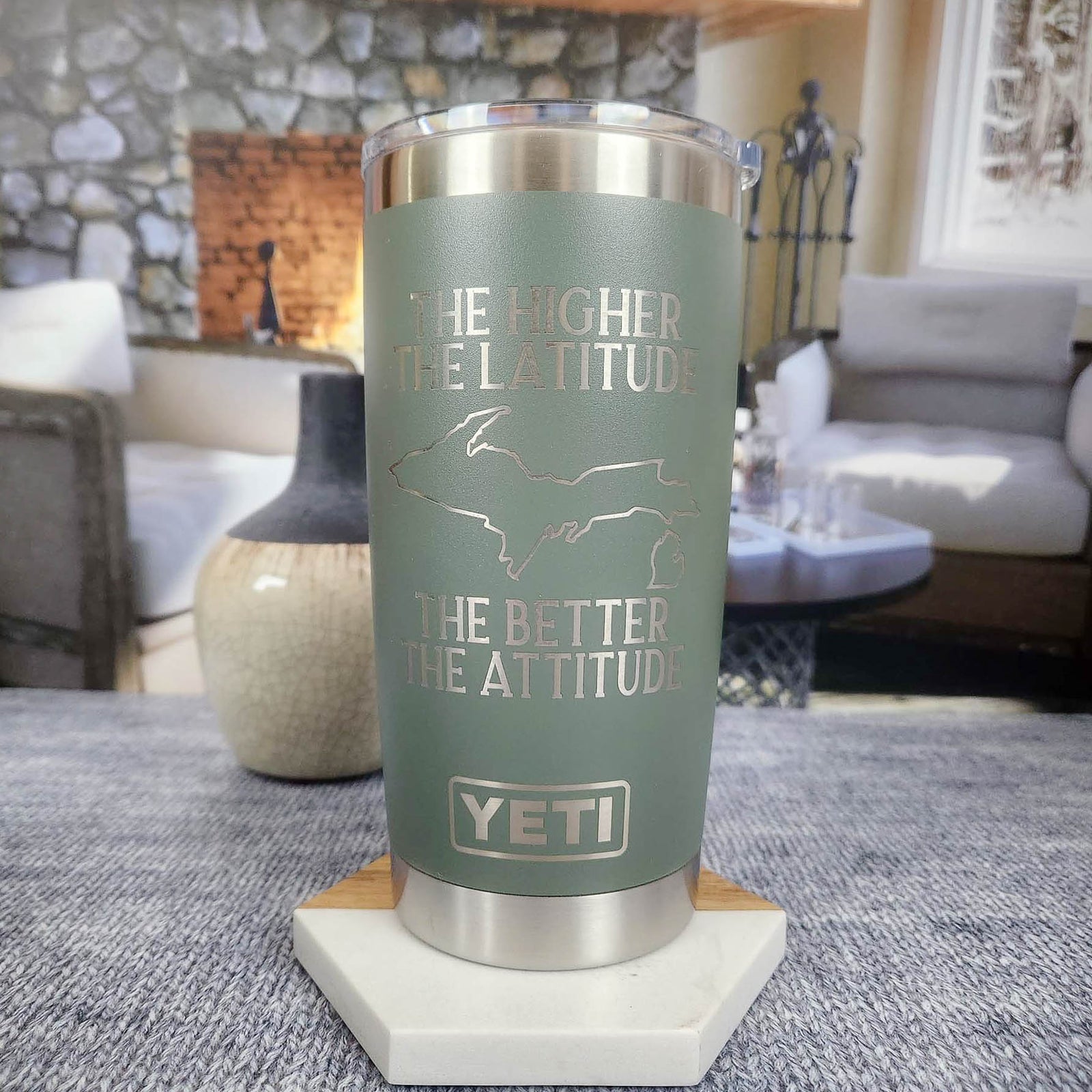 The Higher the Latitude the Better the Attitude Engraved YETI Tumbler