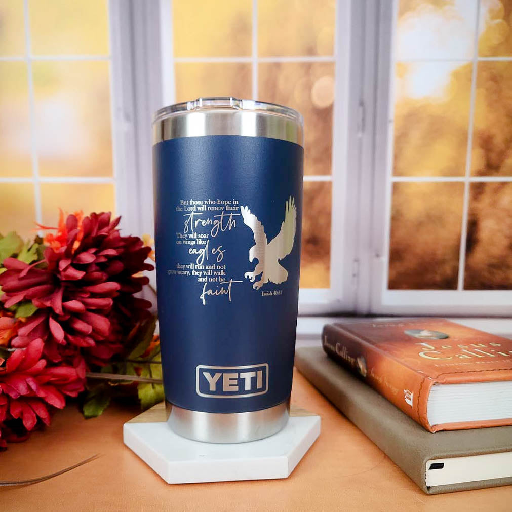 Those Who Hope in the Lord - Isaiah 40:31 Scripture Engraved YETI Tumbler