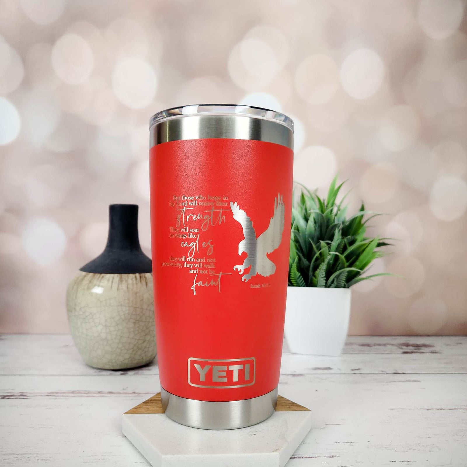 Those Who Hope in the Lord - Isaiah 40:31 Scripture Engraved YETI Tumbler