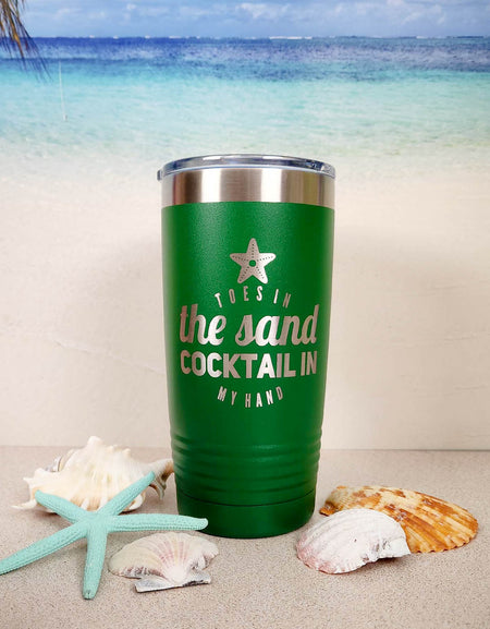 Toes in the Sand Engraved Polar Camel Tumbler 20oz Green - Sunny Box