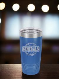 Engraved Volleyball Sports Team 20oz Blue Tumbler Sunny Box