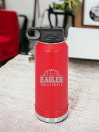 Engraved Volleyball Sports Team 32oz Red Water Bottle by Sunny Box