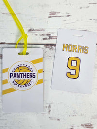 Volleyball Team Mascot Sports Bag Tag Stripes