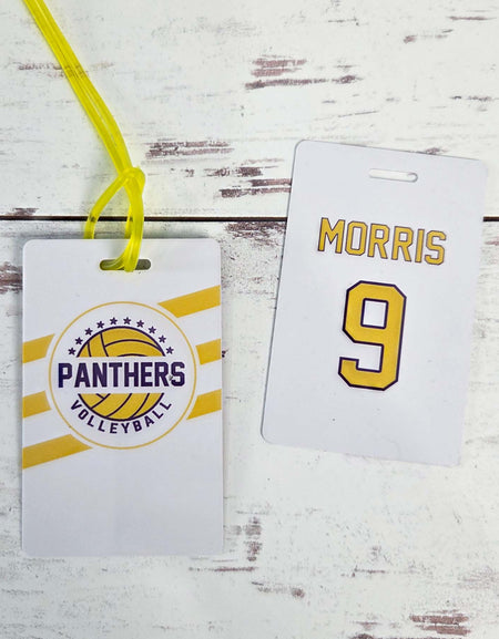 Volleyball Team Mascot Sports Bag Tag Stripes