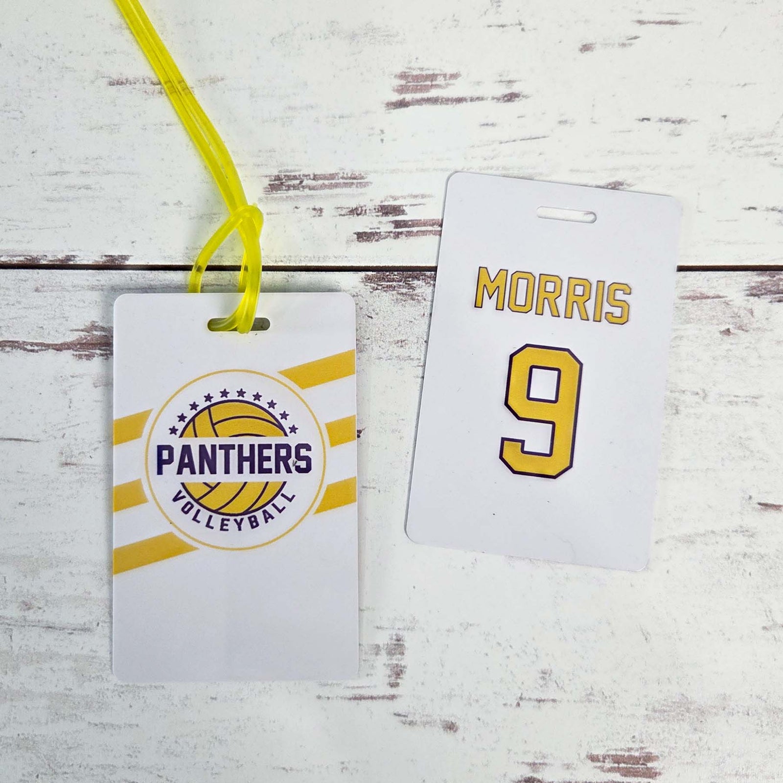 Volleyball Team Mascot Sports Bag Tag Stripes