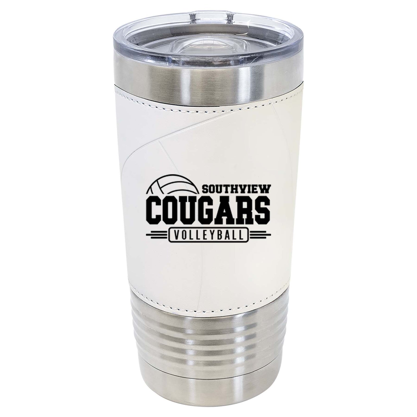 Volleyball Mascot School Spirit Leatherette Tumbler by Sunny Box