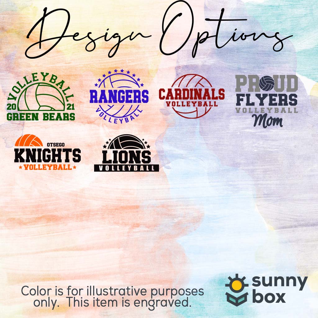 Volleyball School Mascot - Engraved Leatherette Tumbler